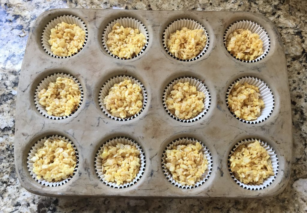 Rice Krispie treats in cupcake liners