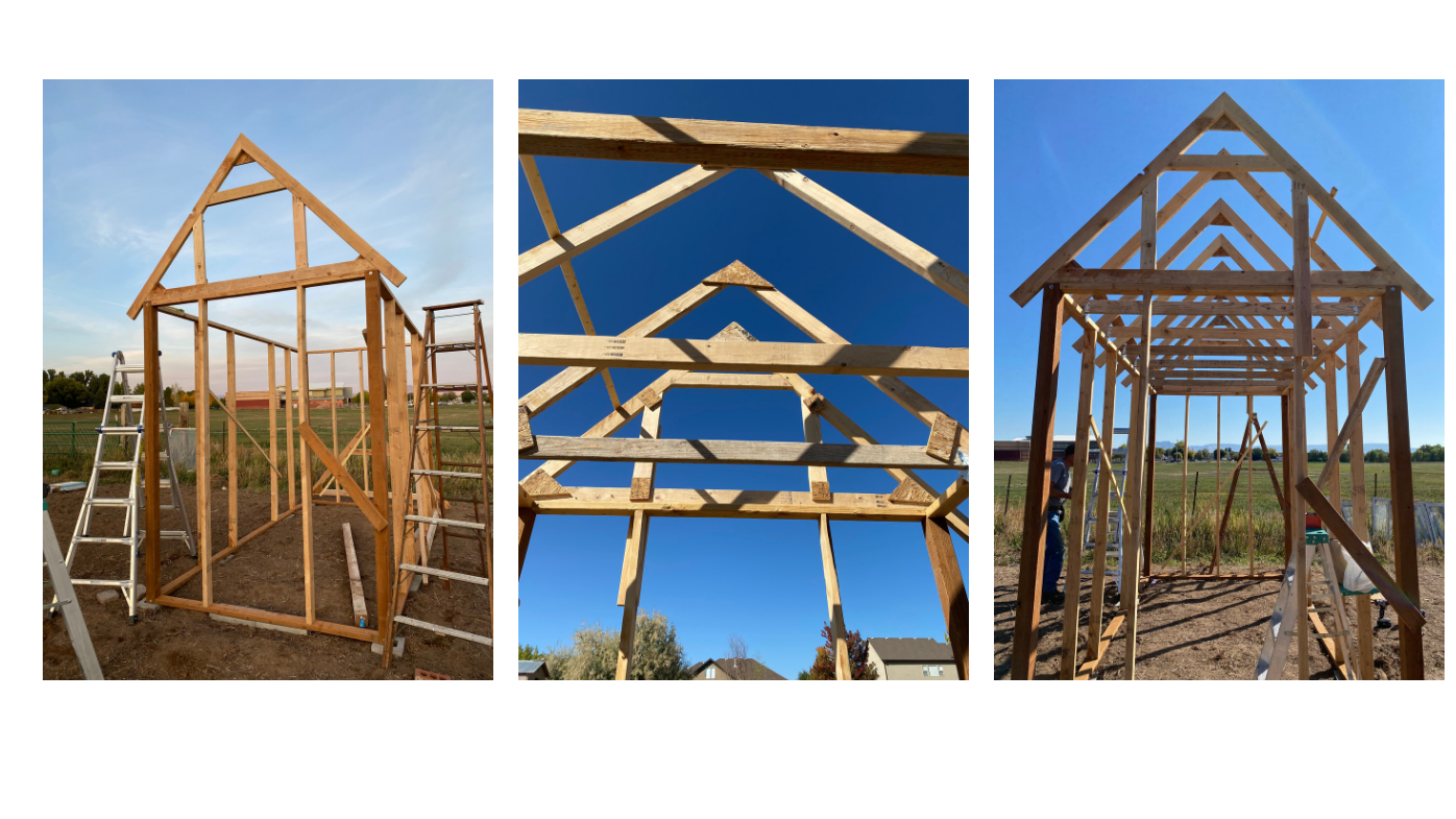 Trusses put on top of the walls