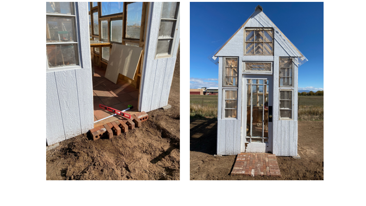 Little porch being built in front of door