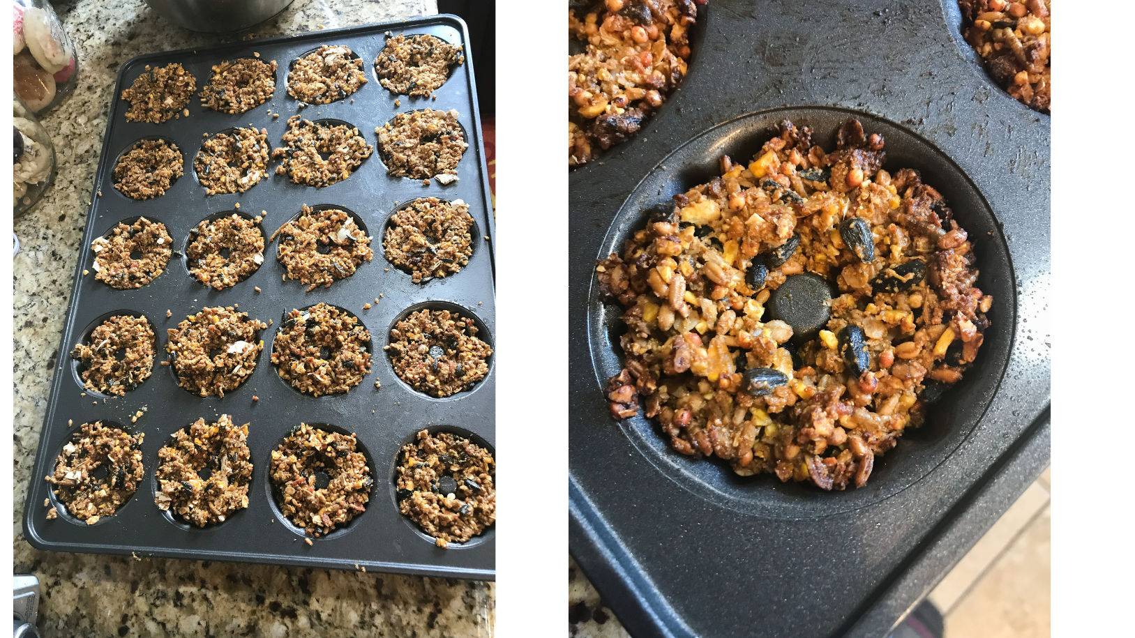 Homemade flock blocks baked in a mini bundt pan