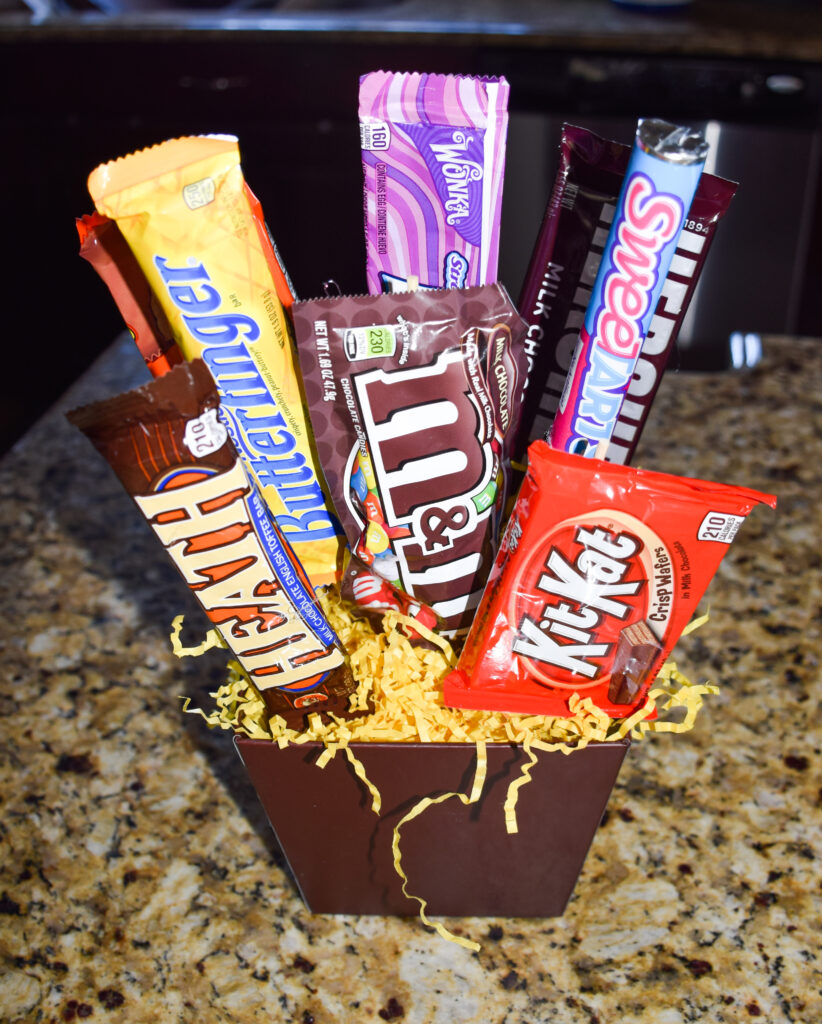 Candy bouquet with assorted full size candy bars