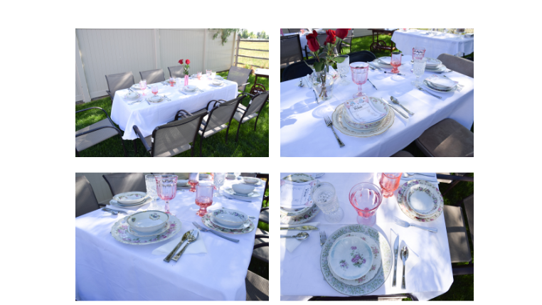 Mix and match china outdoor bridal shower