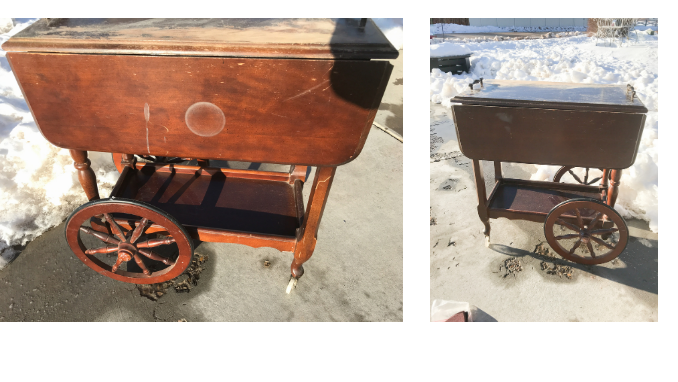 Vintage tea cart before update