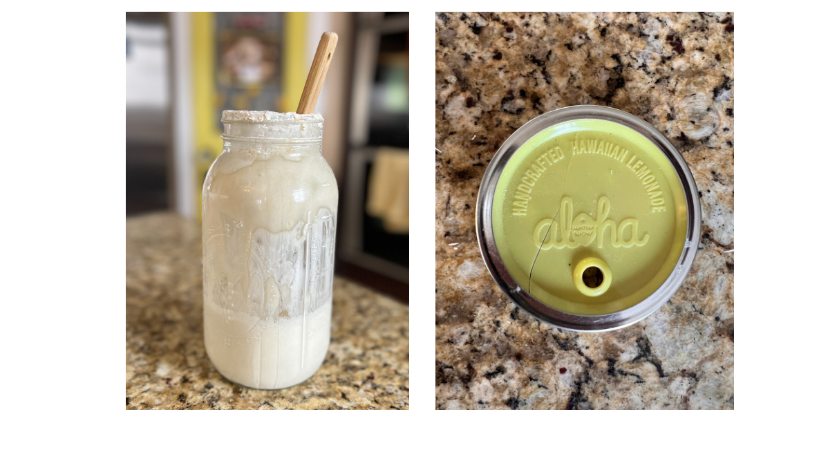 sourdough start in half gallon jar with lid with hole in it